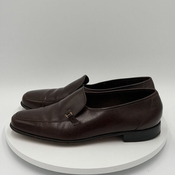 Florsheim Men’s Como Moc Toe Bit Loafers Brown Nappa Leather Vintage 9.5M - Picture 1 of 9